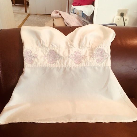 Vintage spaghetti strap top 100% silk satin XS - Picture 6 of 7